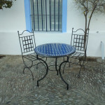 Blue and White 1m Moroccan Mosaic Tiled Table