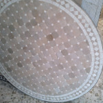Beige and White 120cm Moroccan Mosaic Tiled Table