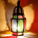 Moroccan Light Coloured Glass Light