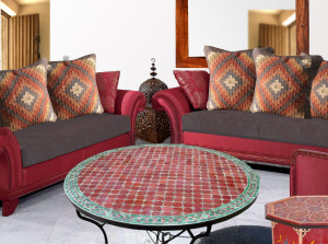 Moroccan Mosaic Round Coffee Table